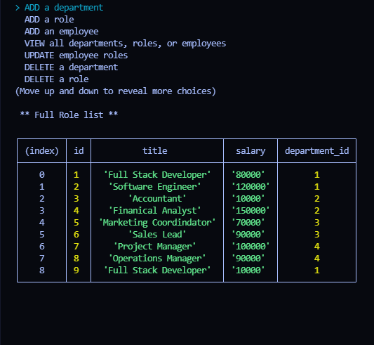 Employee tracker